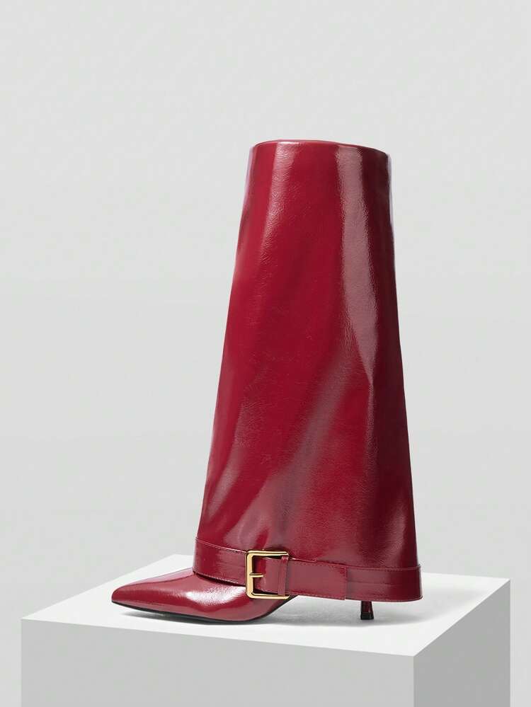 2024 NEW POINTED TOE STRAIGHT SHAFT HIGH HEEL KNEE-HIGH BOOTS FOR WOMEN