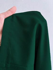 Elenzga 大码无袖西装外套领口收腰优雅浪漫女士套装 - 墨綠色 - 查看 7