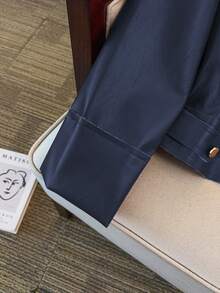 GlowEve CURVE 大码女式长袖短款夹克，新款时尚百搭休闲短款摩托车夹克，适合日常穿着，显瘦 - 藏蓝色 - 查看 5