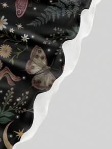 ROMWE Goth 森林兔子暗黑哥特神秘印花迷你连衣裙（女款） - 黑色 - 查看 4