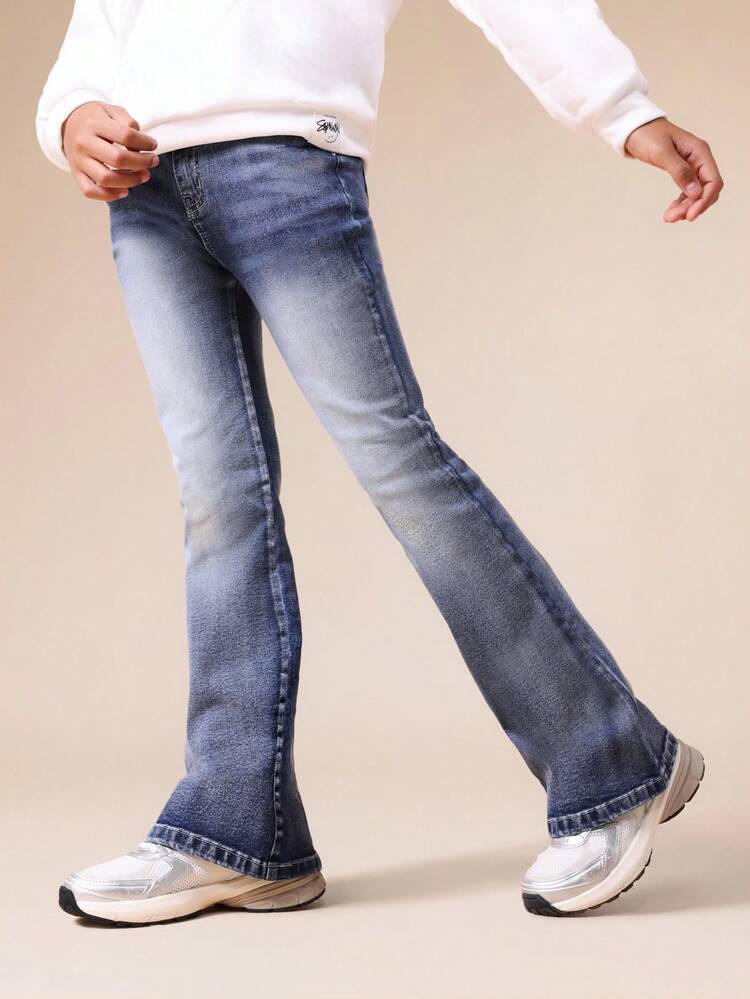 Flared Gradient Wash Denim Jeans
