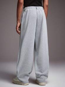 STYNVO 男士休闲纯色运动裤，适合秋冬季穿着 - 灰色 - 查看 2