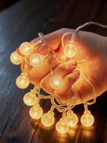 Đèn dây LED hình quả cầu pha lê trang trí ngày lễ, 10/20/40/80 đèn LED, chạy bằng pin/USB, thích hợp cho nhà cửa, Giáng sinh, tiệc tùng và sân vườn. - Màu vàng - Xem 5
