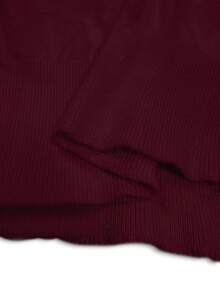 Lumivelle All-Match Round Neck Casual Versatile Long Sleeve Knit Undershirt Burgundy Tops Maroon Tops Dark Red Tops Wine Red Top Button Top - Red - View 8