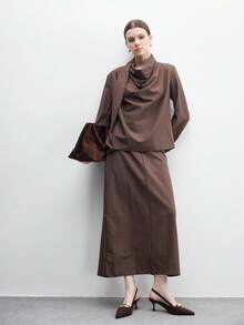 CUCCOO BIZCHIC 女士后绑带蝴蝶装饰洛丽塔高跟鞋，酒红色 - 棕色 - 查看 6