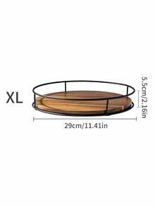 Cirelle 1-Piece Wooden Rotating Storage Tray, Suitable For Desktop And Cabinet Organization, Rama Kitchen Essential, Kitchen Use, High-End Restaurant Supplies, Housewarming Gift, Party Use, Family Dining. - Multicolor - View 8