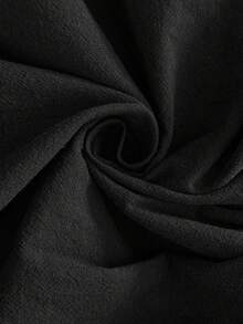 Elaquor Plus Size All-Match Black Shirt Dress For Women, Detachable Belt, Versatile For All Seasons - Black - View 3
