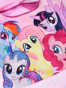 My Little Pony X SHEIN 1 Túi mua sắm gấp gọn bằng polyester in hình các nhân vật hoạt hình dễ thương, túi tote có túi nhỏ đựng đồ kèm dây xích hạt để treo, hình Twilight Sparkle, Rainbow Dash, Fluttershy, Pinkie Pie, Rarity, Applejack, biểu tượng tình bạn, ý tưởng quà tặng. - Hồng - Xem 7