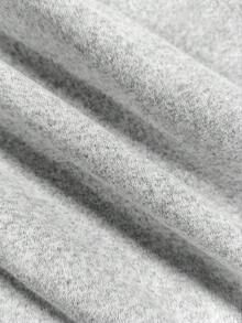 INAWLY Áo thun dài tay cổ chữ V in chữ dành cho nữ - Màu Xám nhạt - Xem 4