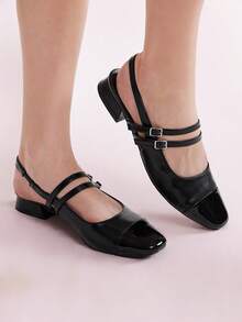 CUCCOO DOLLMOD Women's Black Mary Jane Flats, Simple Design With Ankle Strap, Suitable For Commuting, Dating, Gatherings, Parties, Holidays And Vacations For Christmas - Black - View 5