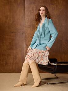 MOTF CUCCOO VINTAGE EMBROIDERED WESTERN KNEE-HIGH BOOTS FOR CHRISTMAS - Apricot - View 5