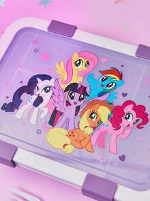 My Little Pony X SHEIN 6-Compartment Bento Box, Fruit Box, Snack Box, Picnic Box, Leak-Proof, Reusable, With Spoon, Fork,1500ml,Gift Ideas - Mauve Purple - View 5