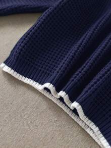 PrepCrw Baby Boy Collegiate Style Letter Embroidered Pullover Sweater