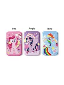 My Little Pony X SHEIN 可爱图案印花PU皮革材质粉色可折叠高清便携镜，可独立支撑或手持，轻巧便携，方便检查妆容细节，适合旅行和通勤，独角兽、暮光闪闪、碧琪、云宝黛西图案，紫色、粉色、蓝色 - 彩色 - 查看 8