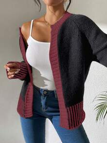 Áo len cardigan sọc đen trắng đa năng thời trang Pháp - màu đen - Xem 6