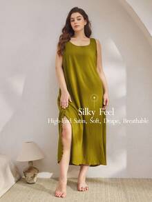 Ocili Rochie de noapte simplă și confortabilă cu guler răsucit, dreaptă, pentru timpul liber, rochie de casă pentru femei, pijamale elegante de toamnă