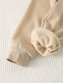 Cozy Pixies 2 Stücke/Set Jungen Trainingsanzug, geprägtes Buchstaben-Grafik-Sweatshirt mit Rundhalsausschnitt und Langarm sowie Jogginghose mit elastischem Bund, bequemer, lässiger Grundausstattung für Innen, Außen, Lässig, Schule, Sport, Party, Festival, geeignet für Herbst/Winter