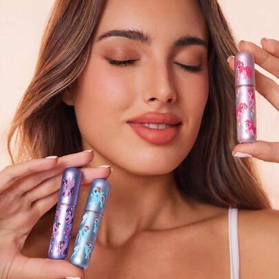 My Little Pony X SHEIN 5 Ml/0.2 Oz 사탕 색깔 리필 가능 향수 분무기 스프레이 병, 하단 채우기 자체 펌프형 재사용 가능 향수 병, 미니 휴대용 화장품 병 액체 채우기 병, 보이는 창 포함, 여행 및 비행기 휴대 가능, 귀엽고 달콤함, 트와일라잇 스파클&핑키 파이&레인보우 대시, 보라색&분홍색&파란색, 선물 아이디어