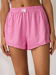 Snug Zone Women's 3pcs Plaid Patterned Pajama Bottom Sleep Shorts Set - Multicolor - View 5