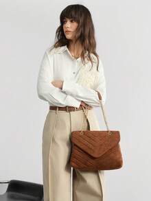 SHECARRY Shoulder Bag, Suitable For Commute, Office, And Teachers - 咖啡 - 查看 7
