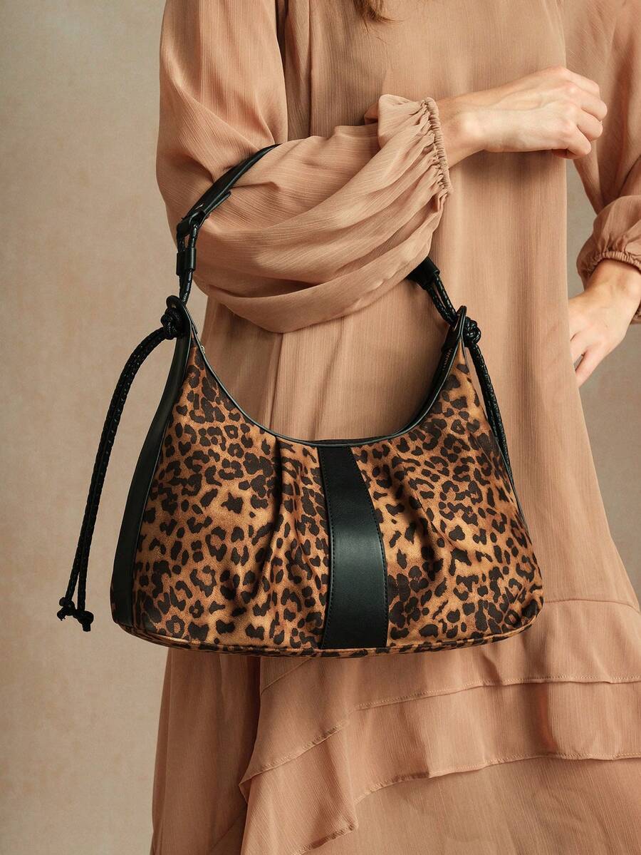 SHECARRY Leopard Print Casual Versatile Comfortable Daily Women Shoulder Bags - Brown leopard print - View 1