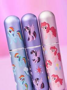 My Little Pony X SHEIN 5毫升/0.2盎司糖果色可重复灌装香水喷雾瓶，底部灌装，自压式，迷你便携化妆品瓶，液体灌装瓶，带可视窗口，方便旅行和飞机携带，可爱甜美，暮光闪闪、碧琪和云宝黛西图案，紫色、粉色和蓝色，送礼佳品 - 彩色 - 查看 12