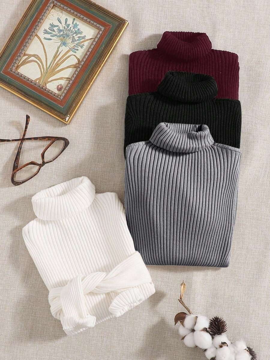 Franclia 4 buc/set femei pulovere casual culoare solidă