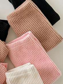 SHEIN Bộ 4 quần thun lưng thun màu trơn dệt kim thông thường cho bé gái - Nhiều màu - Xem 4