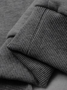 DAZY 男士保暖连帽卫衣，深灰色，秋冬季 - 深灰色 - 查看 7