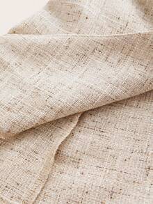 Ellevyn 时尚通勤星形贝壳扣无袖上衣和裤子套装 - 杏色 - 查看 6