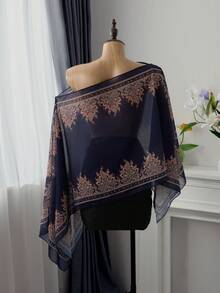 Women's Elegant Sophisticated BOHO Vacation Flowy Sheer Cover Up Women's Beach Fashion Brown Top Beach Outfits For Women - Multicolor - View 2