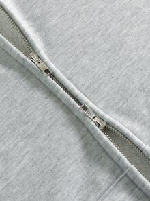 PAVTROS Men's Thermal Lined Casual Versatile Zip-Up Hoodie, Autumn/Winter Hoodie Streetwear Zip Up Grey Zip Up Hoodie