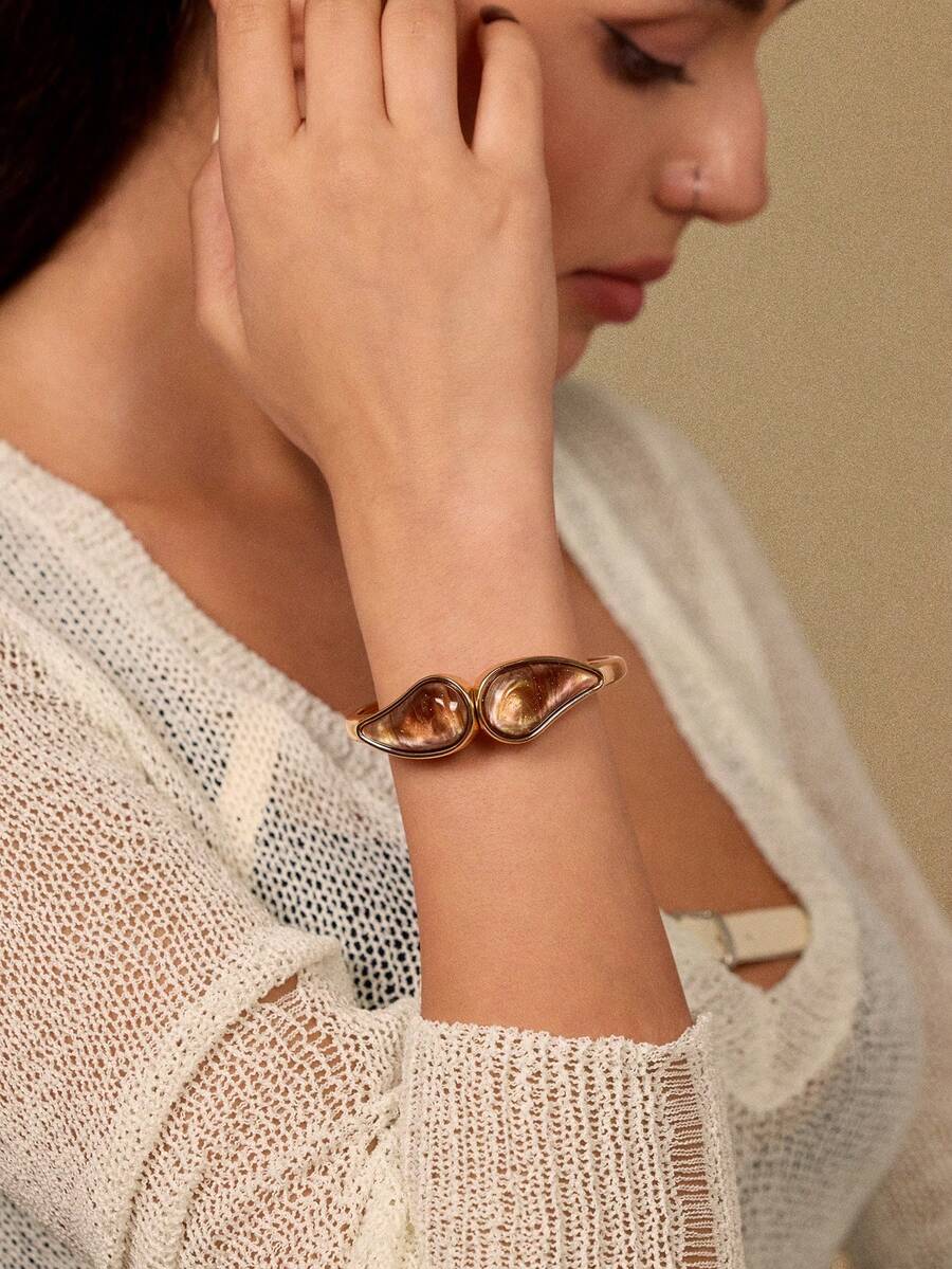 Glisma 女士手镯、服饰、哥特风、复古风、串珠、西式珠宝、金属质感、宝石、送给妈妈/女士/女孩/母亲的礼物、高级、复古、十字架、夏季/海滩/舞会/多层/宝石/串珠/水晶、吊坠/粗犷 - 金黃色 - 查看 1