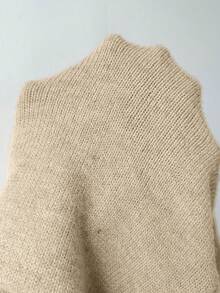 Elenzga Khaki Elegant Flared Sleeve Niche Design Collar, Paired With Brown Metal Fashionable Belt, Women Sweater For Autumn/Winter - Khaki - View 8