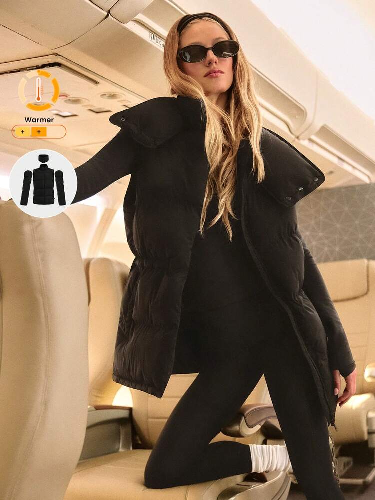 Giacca e gilet imbottiti PolarPlay, morbidi e caldi, resistenti all'acqua, leggeri, con polsini regolabili, vita regolabile, maniche staccabili, colletto, adatti per l'autunno, l'inverno, uso all'aperto e casual quotidiano