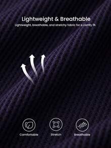 LUVLETTE Autumn And Winter Plus Size Women Soft Cotton Waffle Basic Long-Sleeve & Long Pants Loungewear 2 Piece Pajama Set With Pockets Lingerie Pants With Pockets Fall Pajamas - Navy Blue - View 4