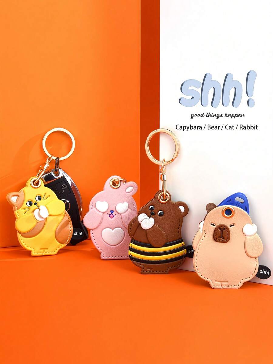POKOJA LAND Kawaii Capybara Card Keychain, Viral Animal Cardholder Key Ring With Lanyard, Cute Gift For Friends - Multicolor - View 1