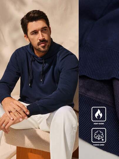 Manfinity CityGents Men's Thermal Lined Pullover Knit Sweater, Autumn/Winter