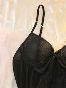 性感蕾丝雪纺吊带裙