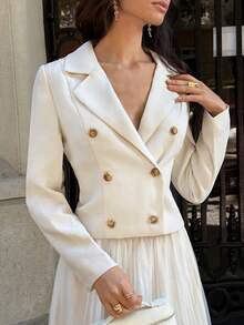 Firerie Damen eleganter doppelreihiger Mantel mit Langarm, Herbst/Winter