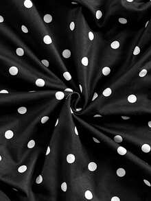 Soleia 女士波点印花扭结褶皱不对称衬衫 - 黑與白 - 查看 8