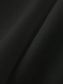 Claim Dot 男士长袖休闲日常通勤简约纯色翻领弹力下摆大衣，秋冬短款男士大衣宽松大衣超大款大衣 - 黑色 - 查看 7