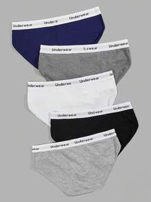 Men's Letter Waistband Comfortable Casual Briefs