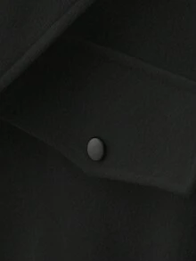 Claim Dot 男士长袖休闲日常通勤简约纯色翻领弹力下摆大衣，秋冬短款男士大衣宽松大衣超大款大衣 - 黑色 - 查看 3