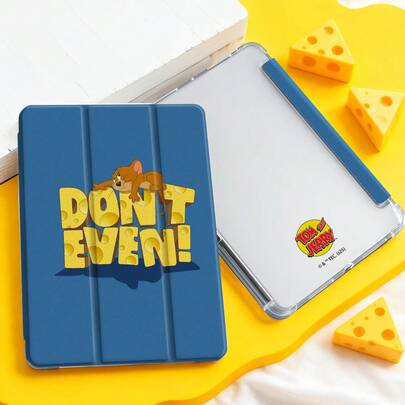 Tom and Jerry Artist x SHEIN 1个可爱创意卡通联名款，高端质感，简约全透明，防震时尚的平板电脑保护套。万圣节和圣诞节礼物，兼容iPad 10代/iPad 7/8/9代（10.2英寸）/iPad Air 5/Air 4（10.9英寸）/iPad（A16）11英寸11代（2025款）。