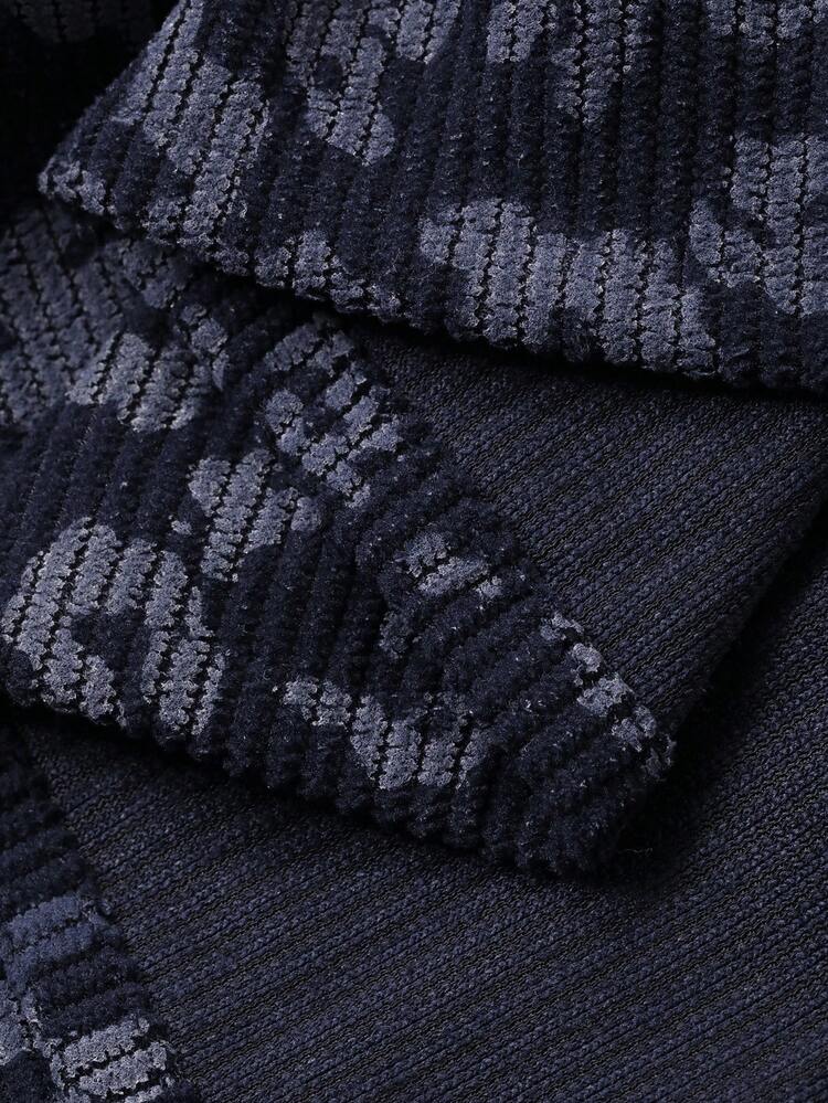 Women's Corduroy Fabric Loose Fit Regular Collar Shirt Leopard Print