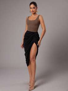 Silquee 巧克力色连体衣，基础款连体衣 - 棕色 - 查看 6