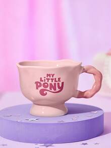 My Little Pony X SHEIN 1 12.2oz/360ml Cartoon Print Ceramic Mug, Cold And Heat Resistant, Can Be Used In Microwave Ovens And Dishwashers, Suitable For Water, Milk, Juice, Coffee, Friendship, Rainbow Dash, Twilight Sparkle, Pinkie Pie,Gift Ideas - Pink - View 2