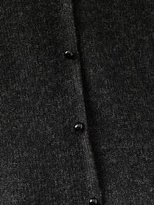 Franclia Women's Elegant Minimalist V-Neck Long Sleeve Ruffle Hem Fitted T-Shirt And High Waist Casual Flare Leg Knit Pants 2 Piece Set, Slimming - Black - View 4