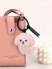 POKOJA LAND BIBI 小狗钥匙扣 - 创意可爱新颖的吱吱作响的皮革狗钥匙扣，汽车挂饰，地面促销礼品。 - 彩色 - 查看 3